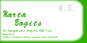 marta bogits business card